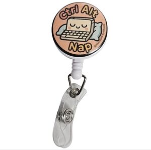 Handmade Badge Reel – “Ctrl Alt Nap” Funny Computer Design